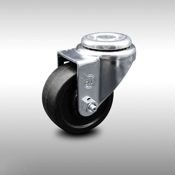3 Inch SS Soft Rubber Wheel Swivel Bolt Hole Caster